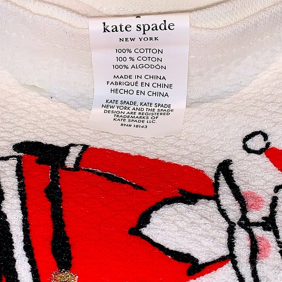 KATE SPADE NEW YORKK KITCHEN TOWELS RAISE A GLASS SET OF 2 NEW COTTON - Picture 7 of 7